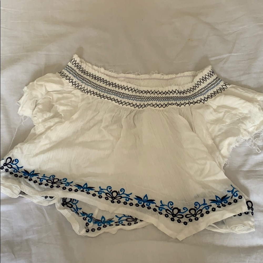 Off the shoulder flowy beach top